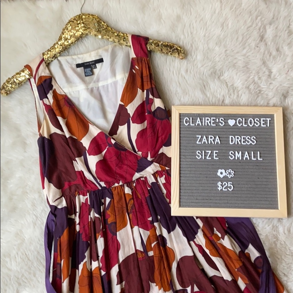 Zara floral sleeveless dress